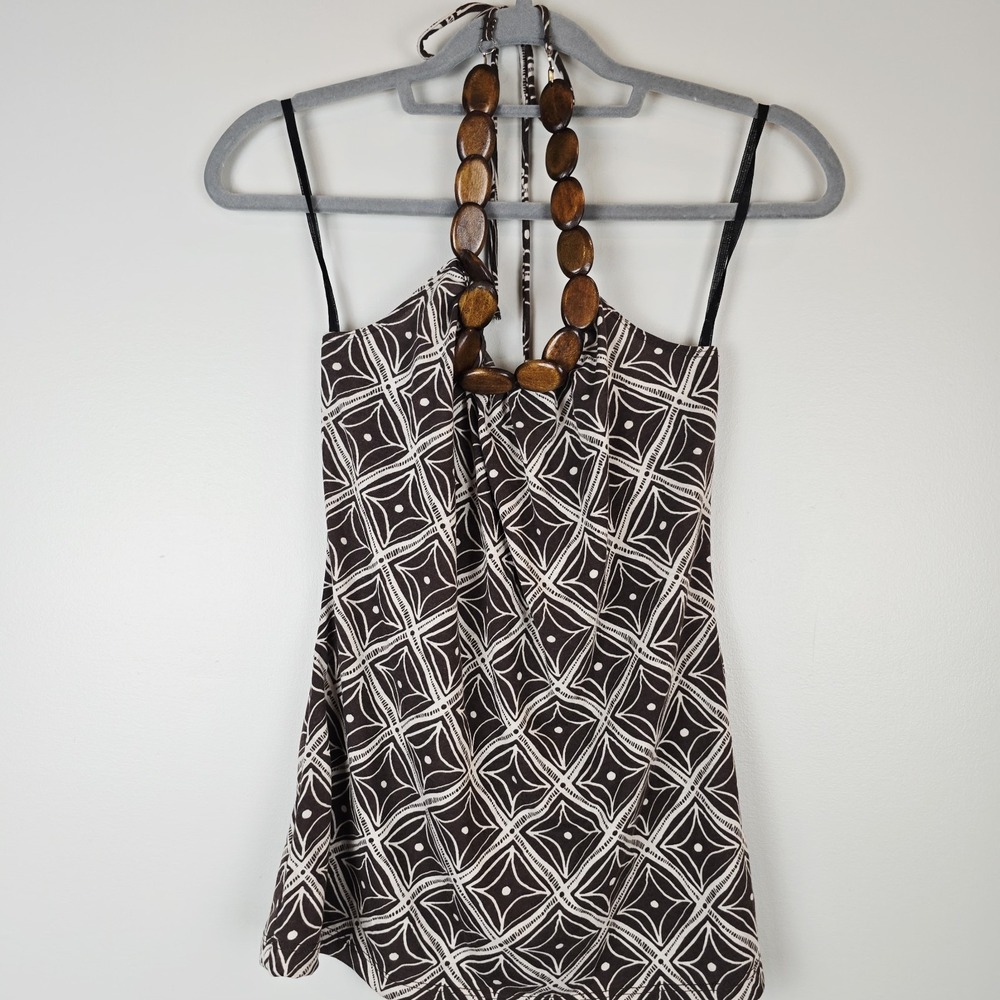 Maurices Small Wooden Beads Halter‎ Top.D89